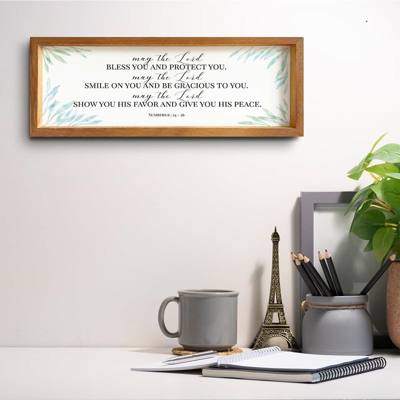 ENGVZ Inspirational Christian Rustic Country Motivational Bible Verse Decorative Wooden Framed Sign Encouraging Scripture Farmhouse Hanging Wall Decor Home Office Living Room Bathroom Hallway Decoration - Image 4