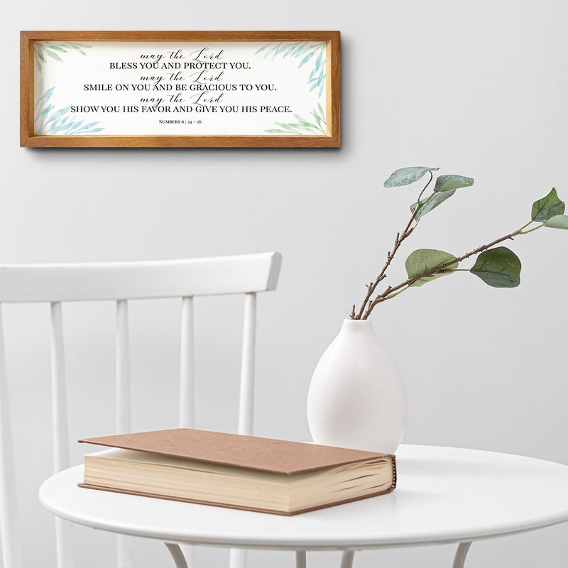 ENGVZ Inspirational Christian Rustic Country Motivational Bible Verse Decorative Wooden Framed Sign Encouraging Scripture Farmhouse Hanging Wall Decor Home Office Living Room Bathroom Hallway Decoration - Image 5