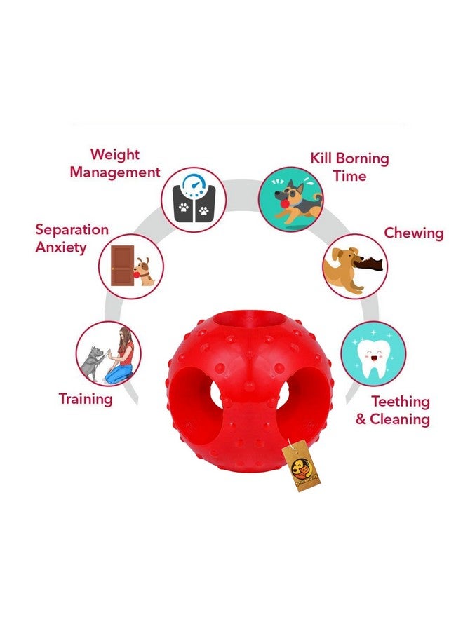 مجموعة ألعاب مضغ مطاطية تفاعلية للكلاب والجراء - لعبة الكرة المدببة + لعبة الكرة المثقوبة | متينة وتدريبية وتسنينية ومضغ | تقلل من قلق الانفصال - Image 3