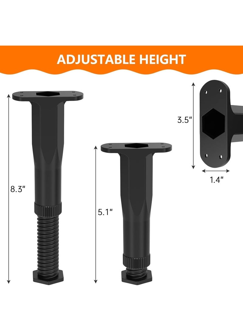 4PCS (5.1 "-8.3 ") قابلة للتعديل إطار السرير دعم الساقين, إطار مركز شرائح دعم ثقيل الساق,الأثاث الدائم دعم الساقين للإطار / الأريكة / الملابس / الجدول, أجزاء استبدال الأثاث الساقين - Image 2
