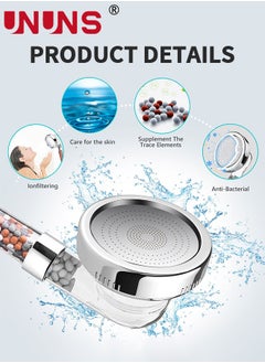 UNUNS High Pressure Shower Filter,Filter Shower Head 3 Modes,Hand Held Shower Head With Shower Hose And Holder,For Hard Water And Filtering Impurities,3PCS  - Image 4
