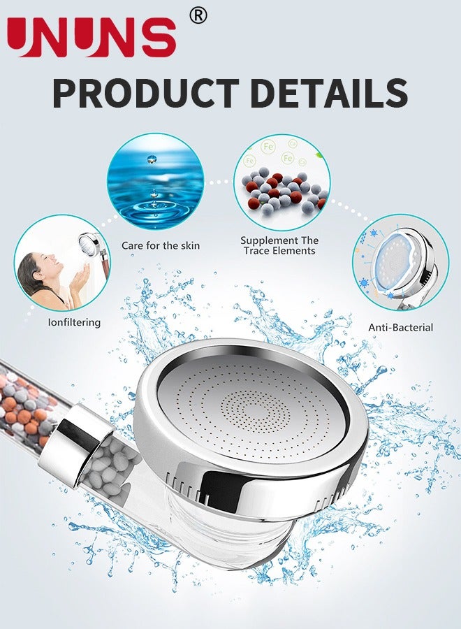 UNUNS High Pressure Shower Filter,Filter Shower Head 3 Modes,Hand Held Shower Head With Shower Hose And Holder,For Hard Water And Filtering Impurities,3PCS - Image 4