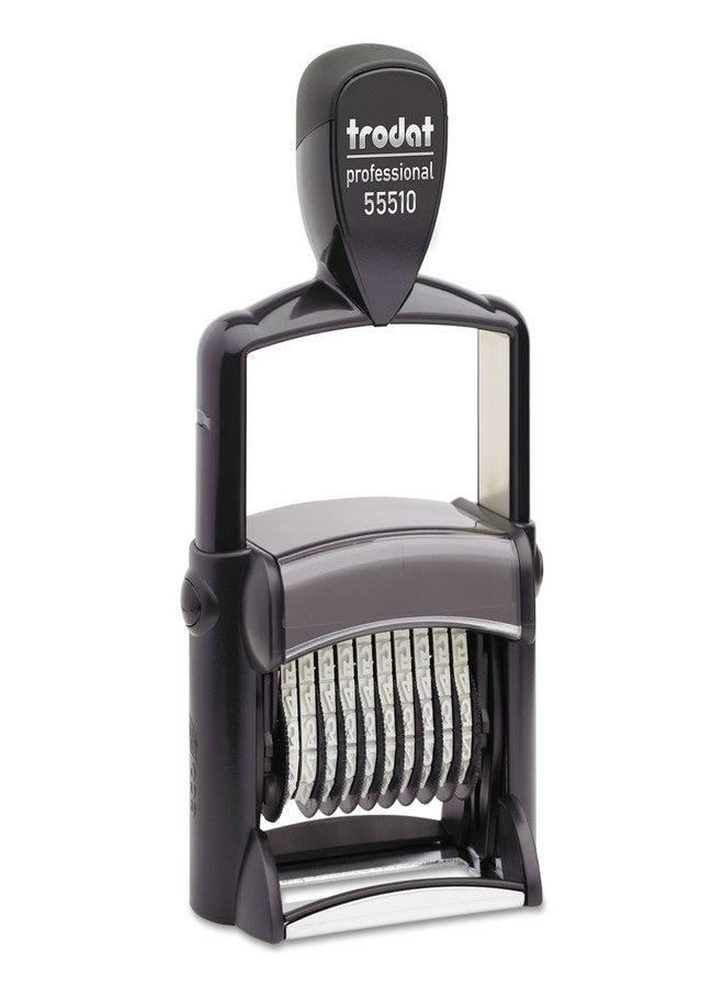 هيد لاين ختم ترقيم احترافي من ترودات، ختم ترقيم ذاتي التحبير مكون من 10 أرقام، 3/8 × 2 1/4 بوصة (T55510)، أسود - Image 1