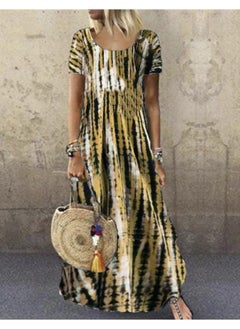 Direct European And American Women's New Summer Tie-dye Printed Dress Loose Casual Dress