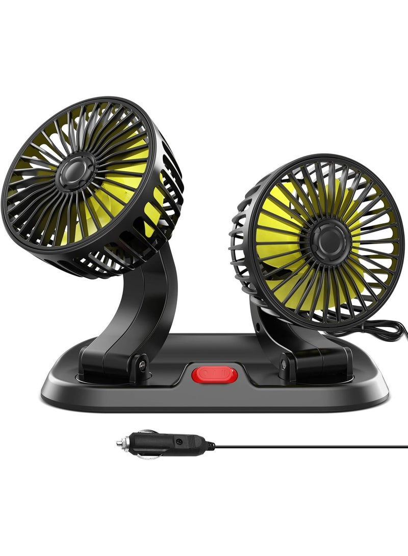 Portable Dual Head Automotive Fan with Quiet Operation and Strong Airflow Enjoy effective cooling without excessive noise. This portable automotive fan combines powerful airflow, quiet performance, and adjustable positioning, making it ideal for daily commuting, road trips, and vehicles with limited air conditioning efficiency. - Image 2