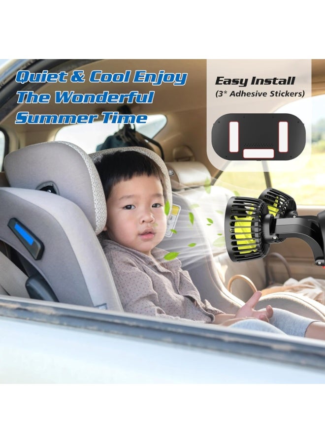 Portable Dual Head Automotive Fan with Quiet Operation and Strong Airflow Enjoy effective cooling without excessive noise. This portable automotive fan combines powerful airflow, quiet performance, and adjustable positioning, making it ideal for daily commuting, road trips, and vehicles with limited air conditioning efficiency. - Image 5