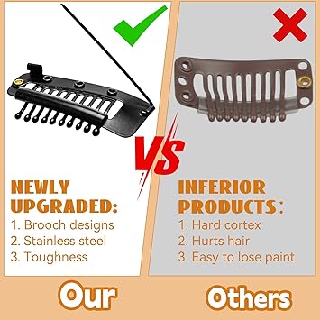 Generic 10Pcs Strong Chunni Clips With Safety Pin Dupatta Clips Wig Clips Ushape Metal Clips Hijab Pins Can Be Used For Headscarf And Shirts Black - Image 5