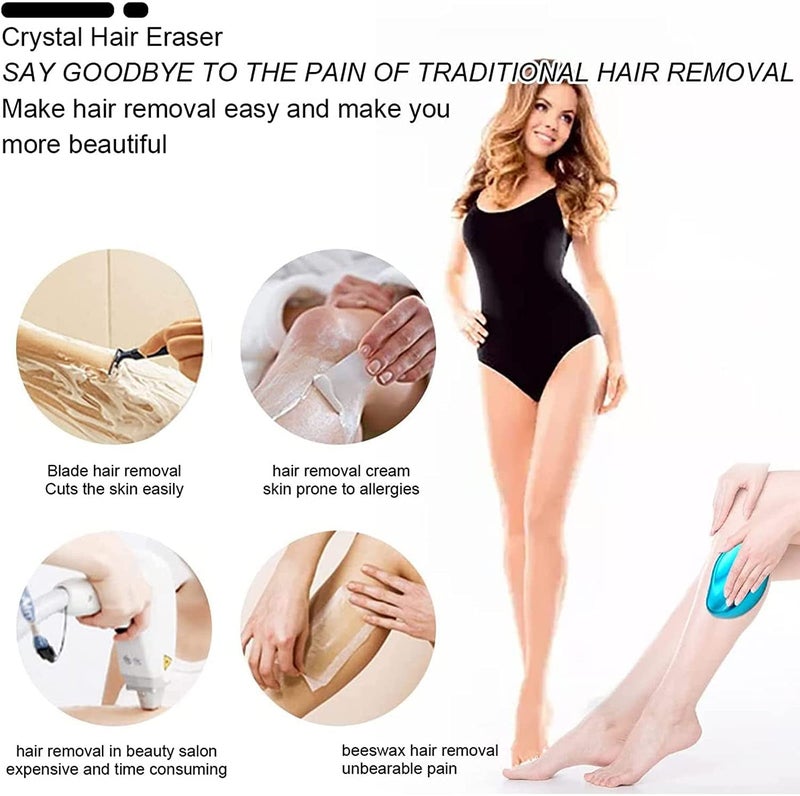 Deoxys Crystal Hair Eraser,Deoxys Painless Hair Removal Skin Exfoliator Tool for Men Women Arms Legs Back Chest, Soft Smooth Silky Skin, Magic Crystal Hair Remover for Body Any Part - Image 3