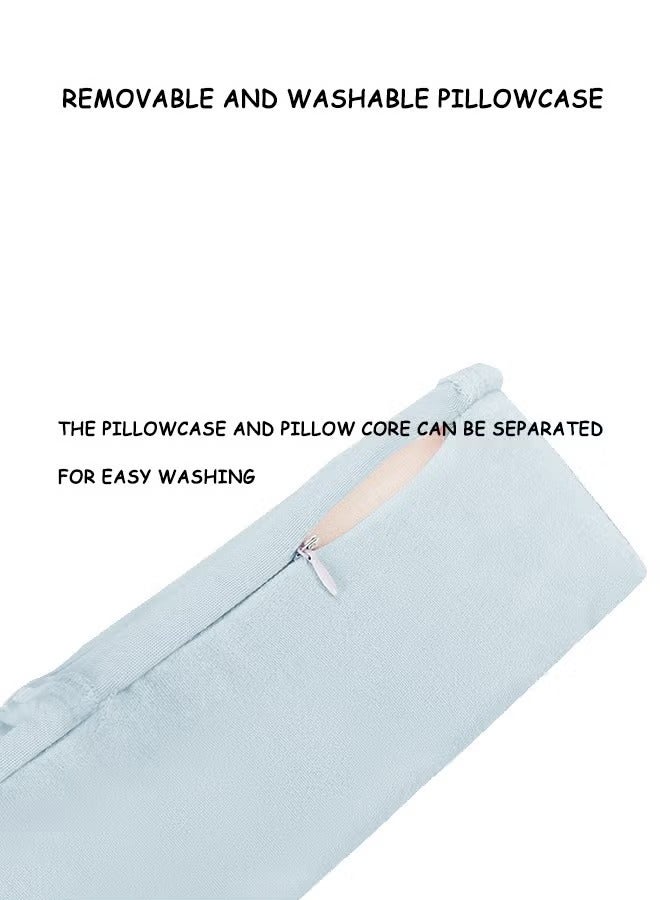 Aissiora Baby Side Sleeper Pillow， Anti flat head baby pillow， Breathable Comfortable ， Anti-Rollover ， Foam Head Wedge Cushion， 45 Inclined ， Removable and Washable ， Baby Cotton Sleeper Pillow (Blue) - Image 5