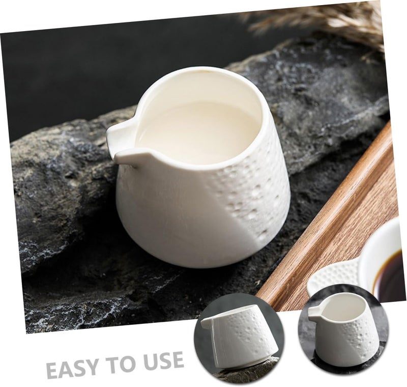 Generic Ceramic Milk Jug Soy Cups Milk Whisk Coffee Cone Pan Drink Espresso Clear Milk Frothing Pitchers Bowl Creamer Latte Steamer Saucer Canister Flask Lids Uht Ceramics White - Image 3