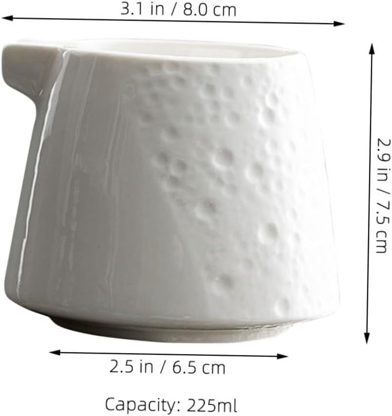 Generic Ceramic Milk Jug Soy Cups Milk Whisk Coffee Cone Pan Drink Espresso Clear Milk Frothing Pitchers Bowl Creamer Latte Steamer Saucer Canister Flask Lids Uht Ceramics White - Image 2