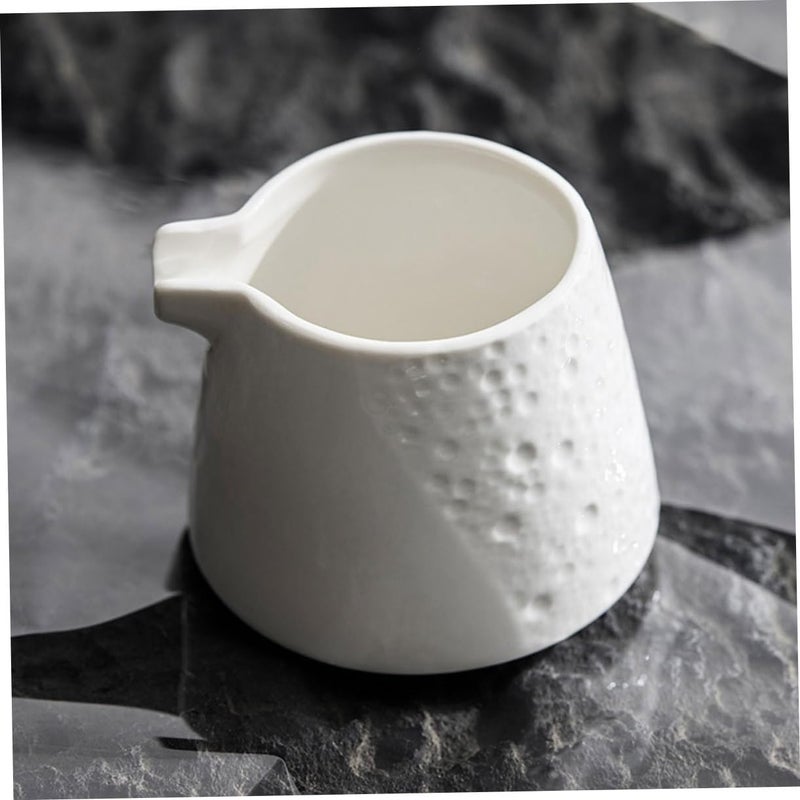 Generic Ceramic Milk Jug Soy Cups Milk Whisk Coffee Cone Pan Drink Espresso Clear Milk Frothing Pitchers Bowl Creamer Latte Steamer Saucer Canister Flask Lids Uht Ceramics White - Image 4