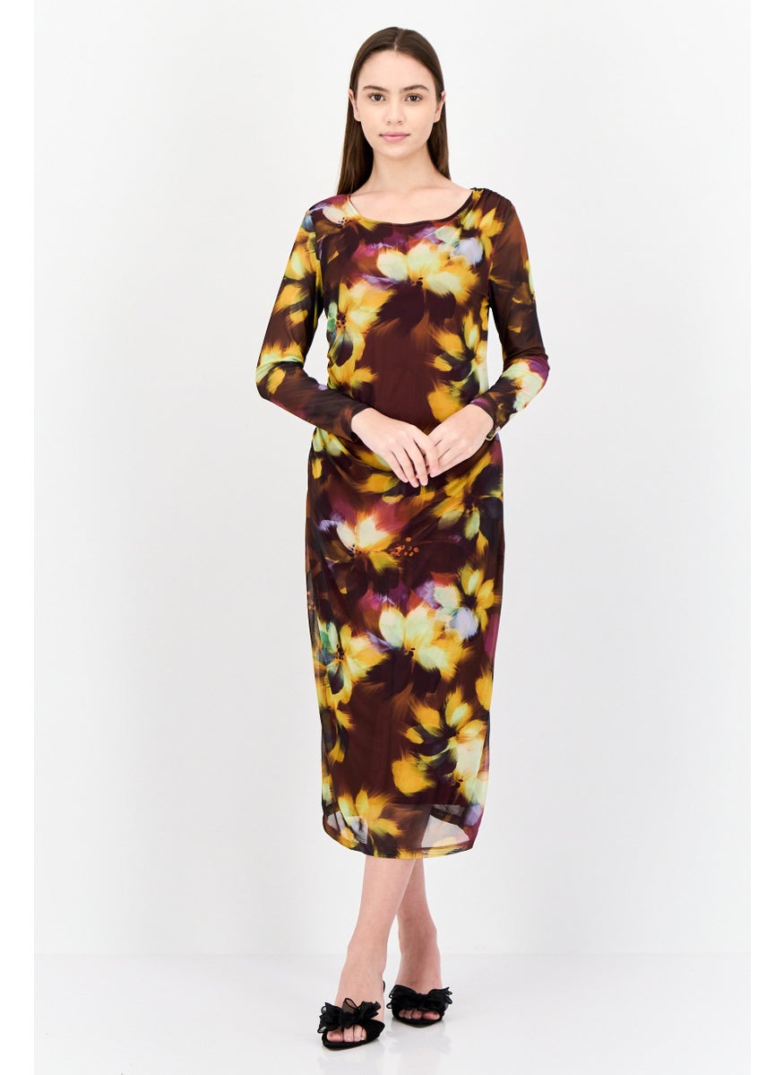 Kathy Ireland Women Midi Ruched Dress, Multicolor  - Image 1
