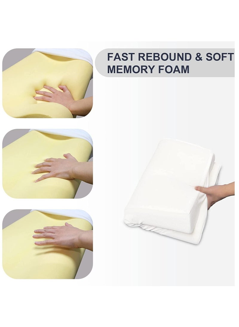 ELTRAZONE - Cervical Memory Foam Bed Pillow with 2 Adjustable Height, 61x35.6x11.9cm, Ergonomically Designed Contour Sleeping Pillows with Washable Pillow Cover for Side Sleepers with Shoulder & Cervical Pain - Image 1