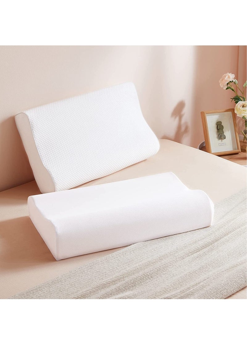ELTRAZONE - Cervical Memory Foam Bed Pillow with 2 Adjustable Height, 61x35.6x11.9cm, Ergonomically Designed Contour Sleeping Pillows with Washable Pillow Cover for Side Sleepers with Shoulder & Cervical Pain - Image 1