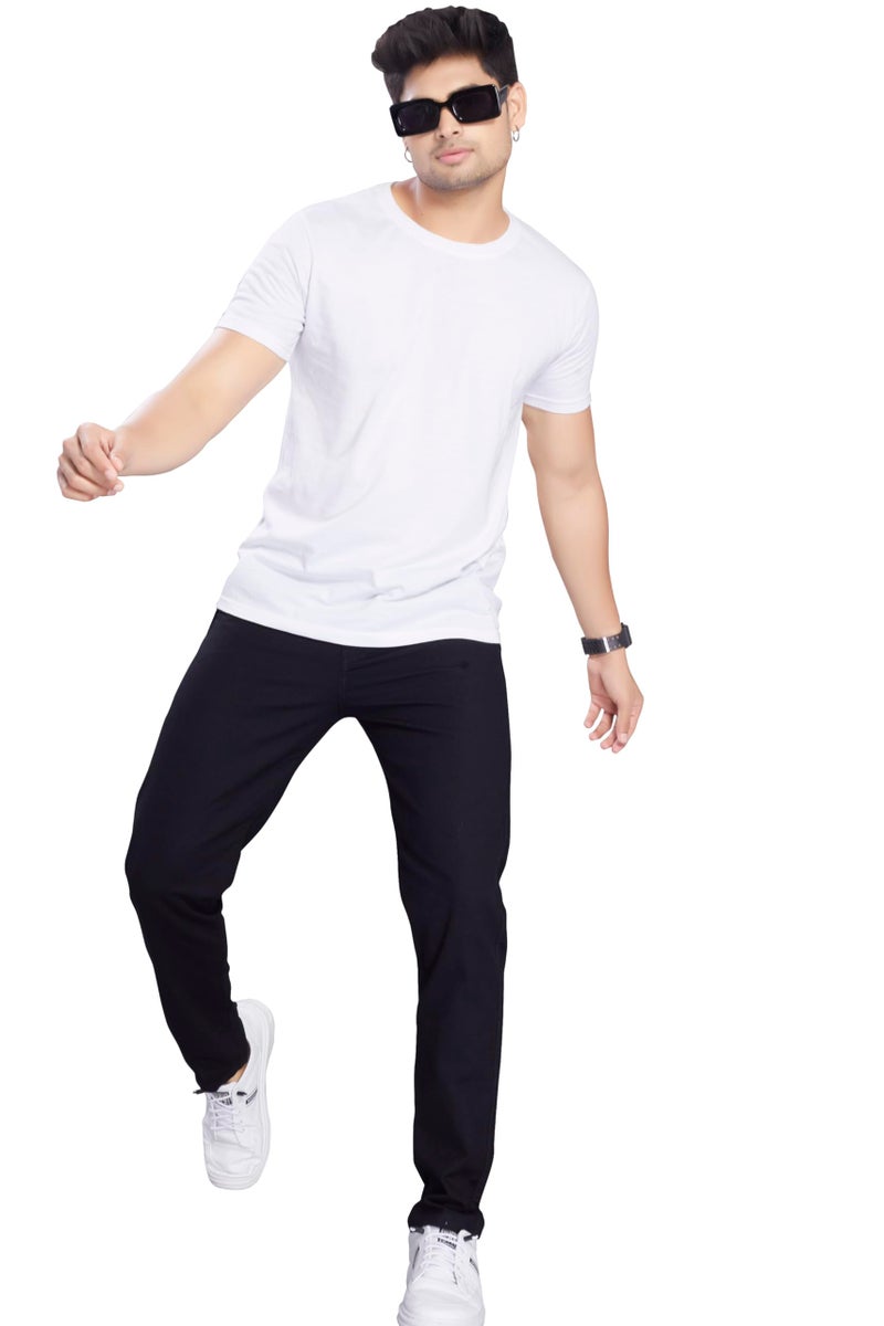 DIVISIVE Men's Loose Fit Linen Blend Cotton Pants (DPT116_32_Black) - Image 2
