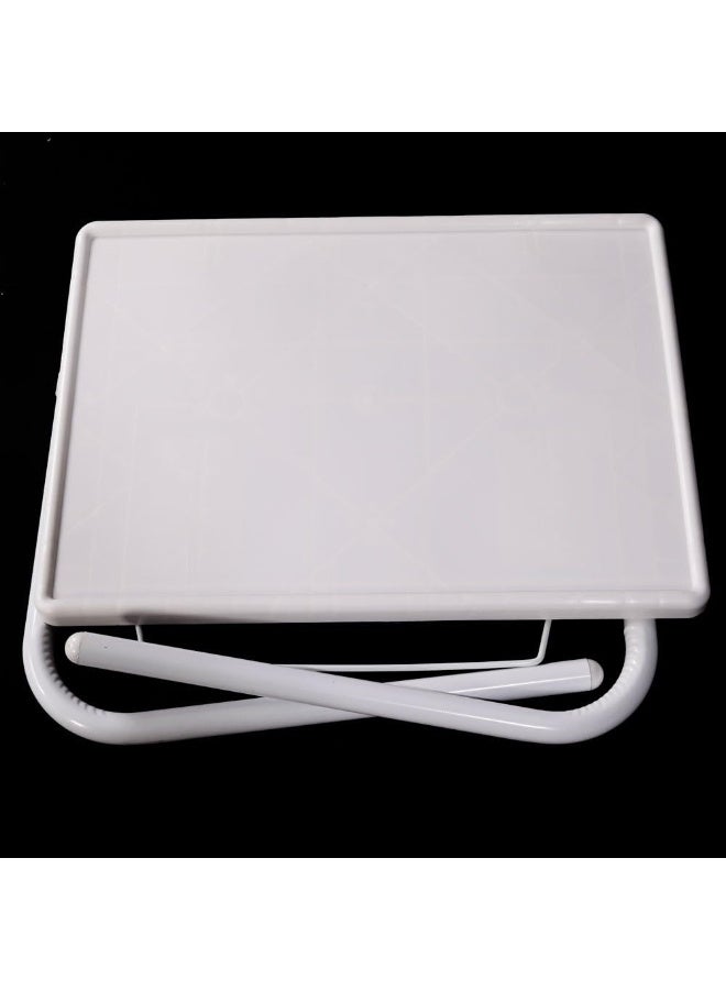 NTECH Foldable Assembled Table TV Tray Portable Folding Snack Table - Adjustable Sofa Side Table, Bed Laptop Desk Table for Breakfast Home Use White - Image 5
