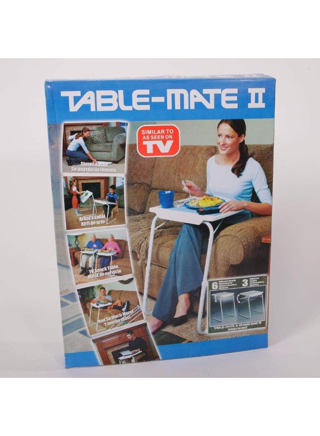 NTECH Foldable Assembled Table TV Tray Portable Folding Snack Table - Adjustable Sofa Side Table, Bed Laptop Desk Table for Breakfast Home Use White - Image 4