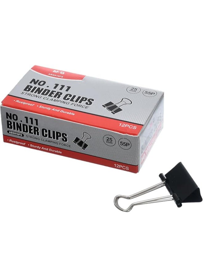 M&G Bulldog Clips, 25mm 12-Pack for Strong Binding of Thick Documents - Image 3