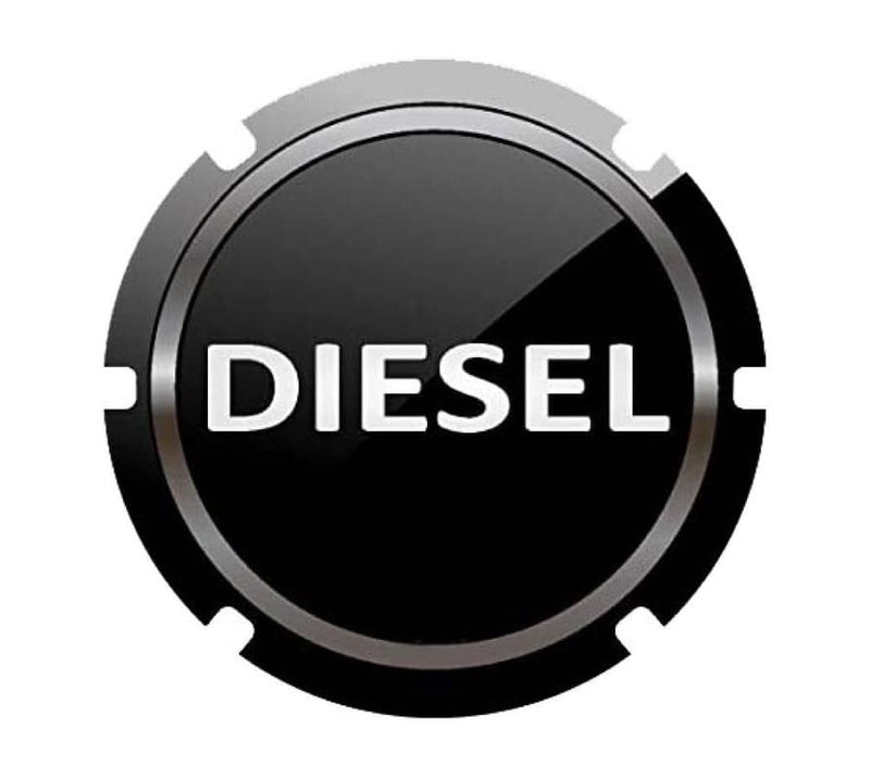 Auto E-Shopping Car Tank Diesel Sticker Sign Round Shape Vinyle Universal Size 5" x 5" - Image 1