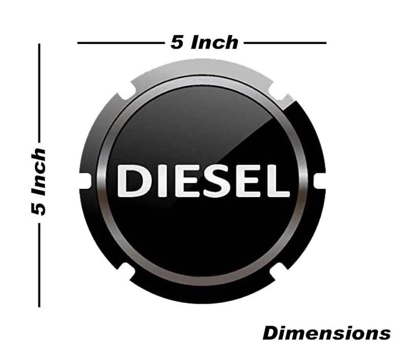 Auto E-Shopping Car Tank Diesel Sticker Sign Round Shape Vinyle Universal Size 5" x 5" - Image 3