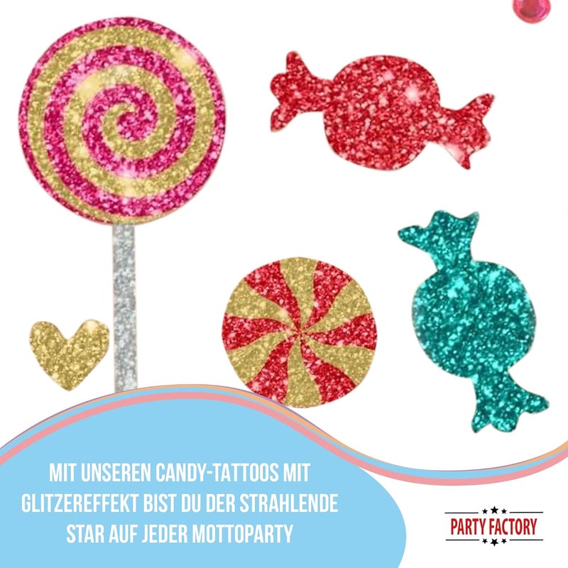 Party Factory Integrated practical design Face Tattoo Candy Party, Temporary Glitter Face Tattoo for Theme Party, Halloween & Carnival, Children & Adults Cross-location transit friendly build - Image 5