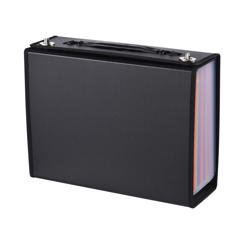 Filing Folders 24 Pockets Waterproof Expandable Organizer - PP Material Holds 1000 Sheets Colorful Labels for School Office Travel - Image 1