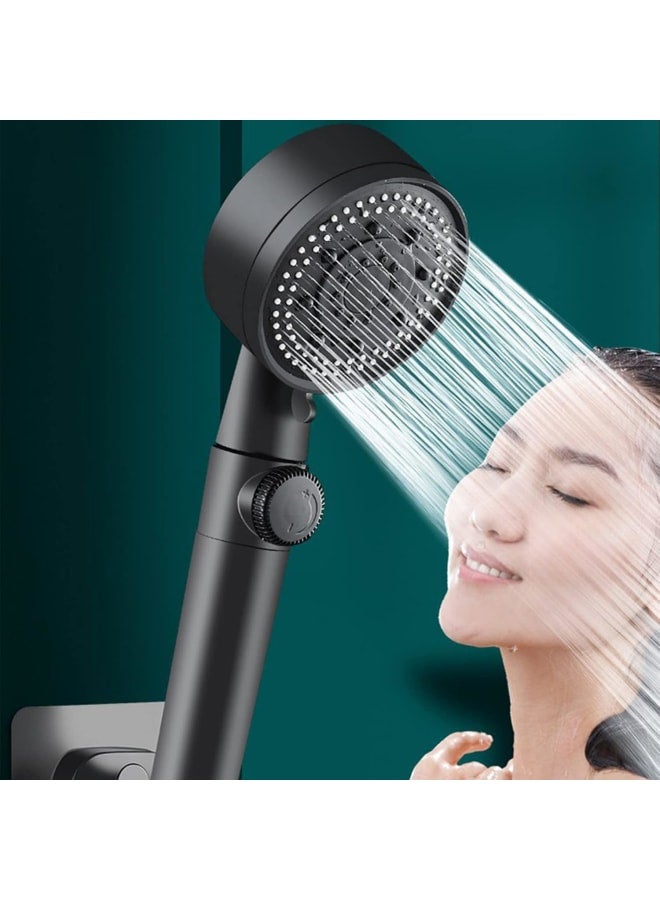 High-Pressure 5 Bathing Modes Turbo Home Bath Shower Nozzle Water Heater Filter Shower, One Water Stop Function Shower Head,Handheld Shower Head - Image 1