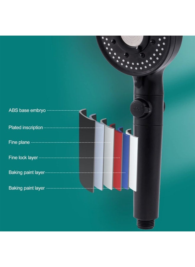 High-Pressure 5 Bathing Modes Turbo Home Bath Shower Nozzle Water Heater Filter Shower, One Water Stop Function Shower Head,Handheld Shower Head - Image 5