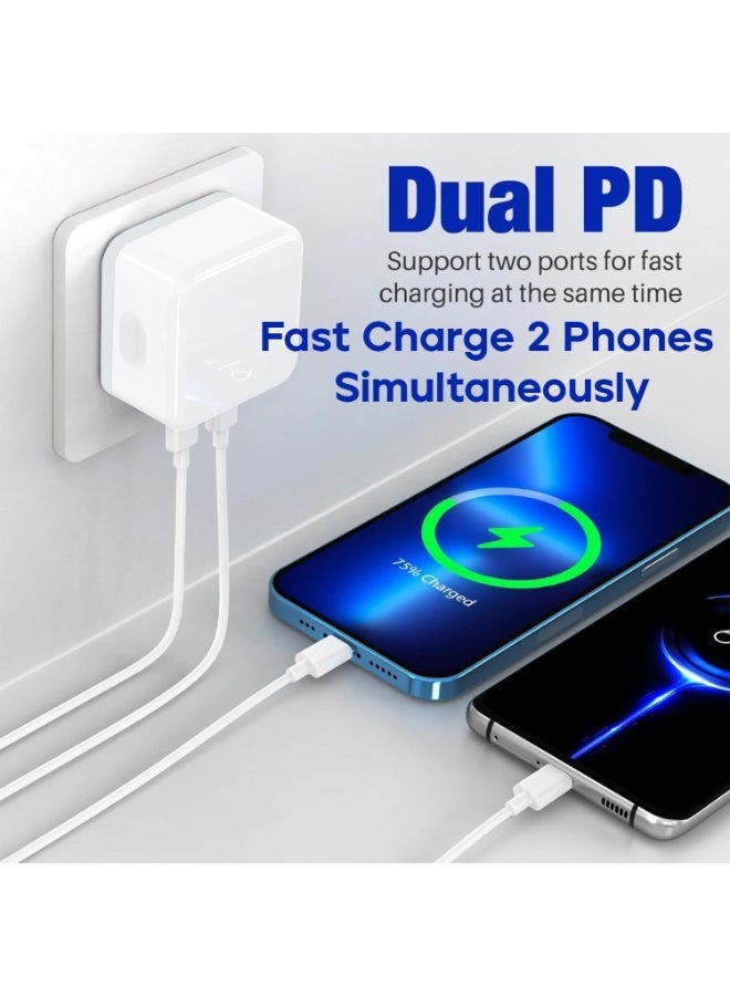 MUNTAQI 35W Dual USB-C Fast Charger Plug, GaN Compact Wall Charger for iPhone 15/14/13 Pro Max, iPad, MacBook Air, Samsung Galaxy, Pixel – PD 3.0 Fast Charging Adapter, Foldable UK Plug - Image 5