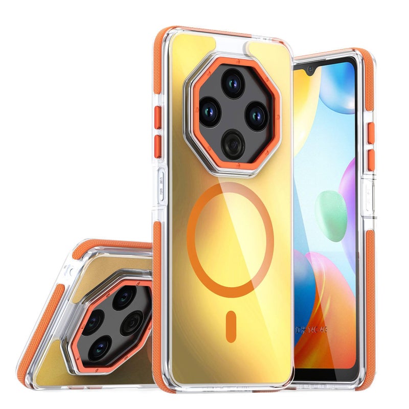 غطاء MagSafe بTPU + PC لـ Redmi Note 13 Pro مع مغناطيس قوي وحماية من السقوط مع مقاوم للصدمات مع حامل قائم باللون بنفسجي مغناطيسي بوظيفة حامل من مادة TPU للعائلة أثناء التنقل - Image 4