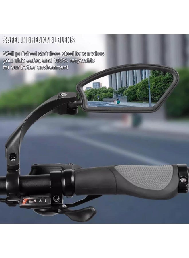LYNLYN Universal Bicycle Rear View Mirror Set (2 Pack), 360° Adjustable Handlebar Mirrors with HD Scratch-Resistant Glass for Bike, E-Bike, Scooter and Electric Motorcycle - Image 2