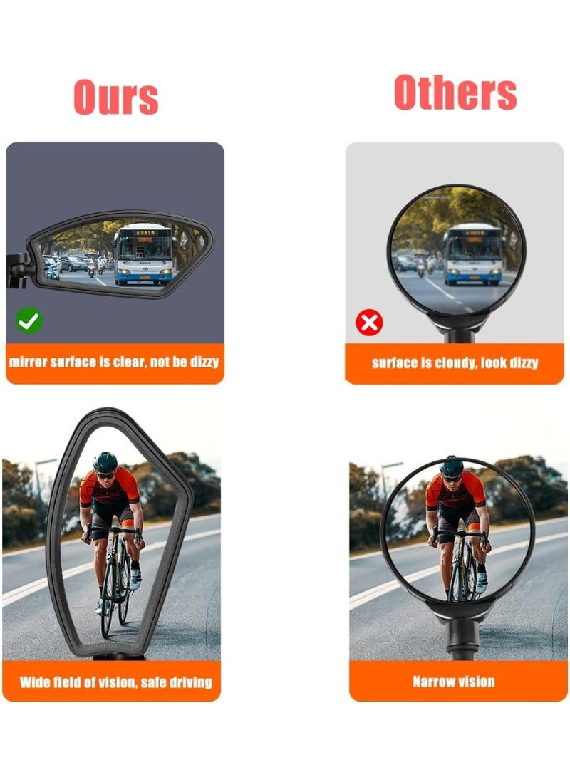LYNLYN Universal Bicycle Rear View Mirror Set (2 Pack), 360° Adjustable Handlebar Mirrors with HD Scratch-Resistant Glass for Bike, E-Bike, Scooter and Electric Motorcycle - Image 5
