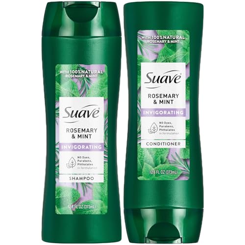 Suave Shampoo and Conditioner Set Rosemary  Mint  Invigorating Rosemary Mint Clarifying Shampoo  Conditioner Hair Strengthening Scented 126 Oz Ea 2 Piece Set
