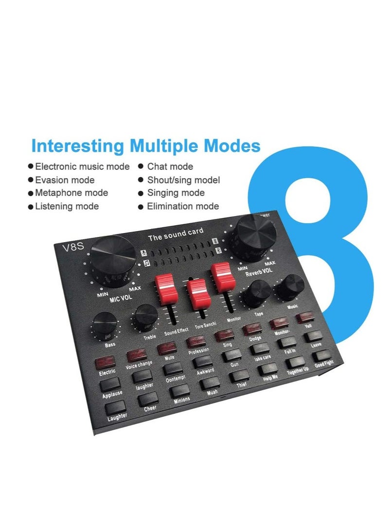 Lixada Multi-functional Live Sound Card BM800 Microphone Set Audio Recording Equipments (Black)
