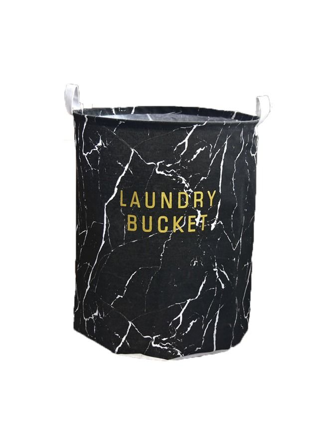 Foldable Storage Bag, Dirty Clothes Basket, Double Handle Storage Basket, Clothes Storage Bucket. Household Storage Bag for Bathroom, Laundry Storage, Bedroom Storage Basket (Black)  - Image 1
