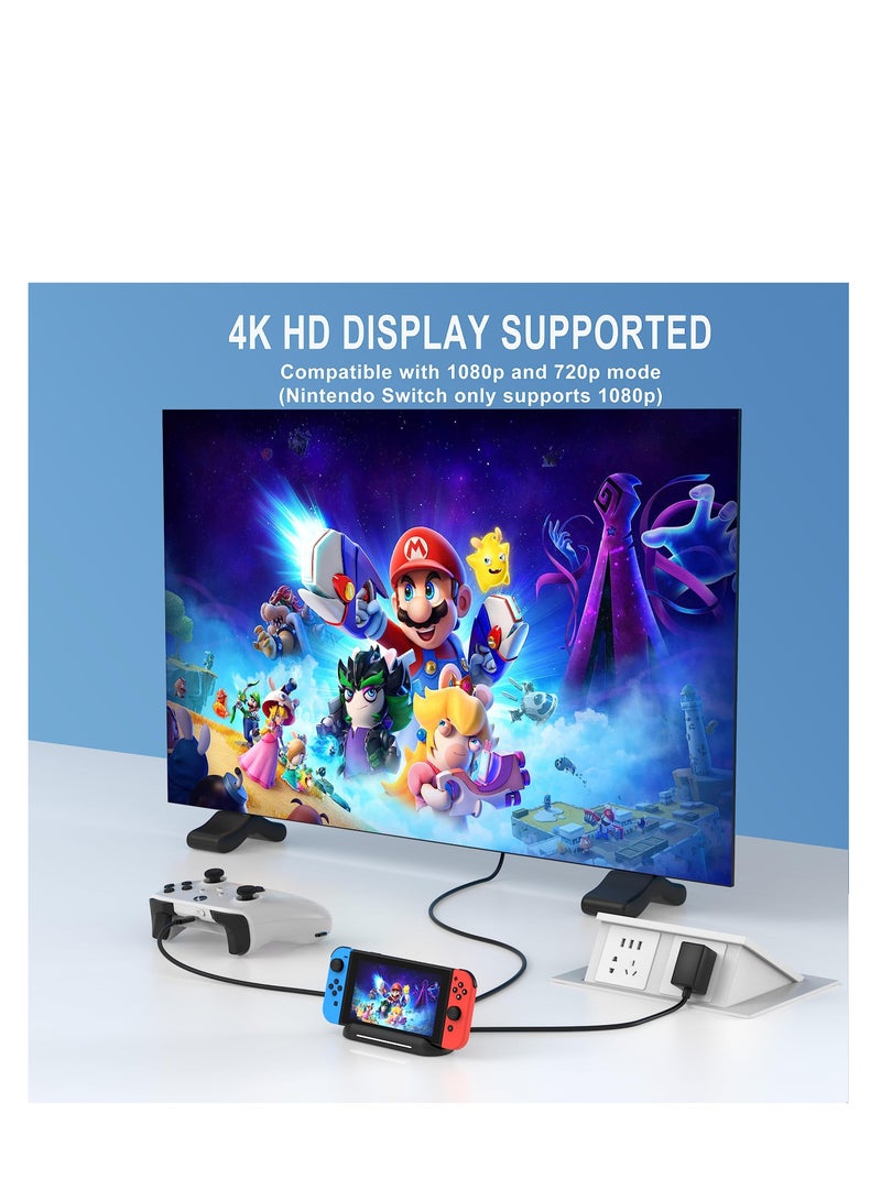 Y&D TV Dock Station, for Nintendo Switch/Switch OLED, Portable 4K HDMI Switch Adapter, with USB 3.0 Port and C Charging, Travel Docking Station - Image 5