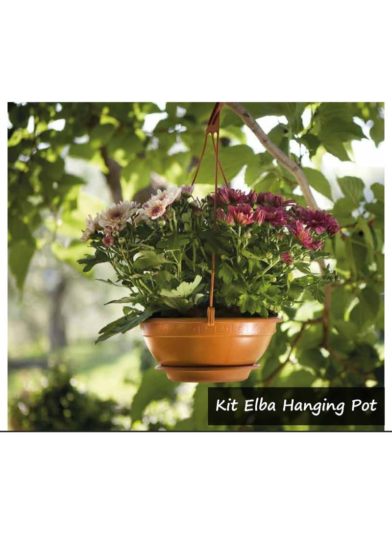 IDEL Hanging Planter KIT ELBA 2L – Indoor/Outdoor Flower Pot with Hook – Balcony, Patio, Garden & Home Décor Plant Holder - Made in Italy - by Idel - Image 5