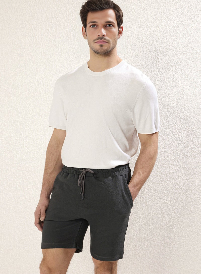 trendyol Anthracite Regular 100% Cotton Pack Textured Shorts Tmnss23Sr00035 - Image 1