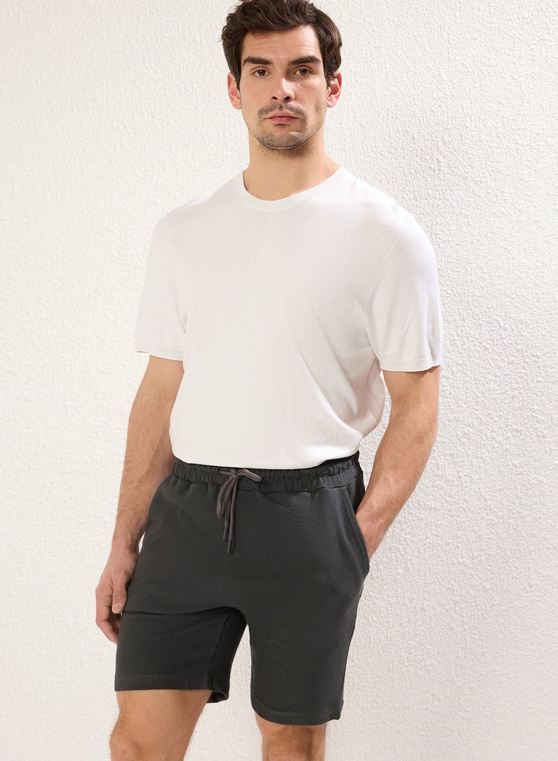 trendyol Anthracite Regular 100% Cotton Pack Textured Shorts Tmnss23Sr00035 - Image 3