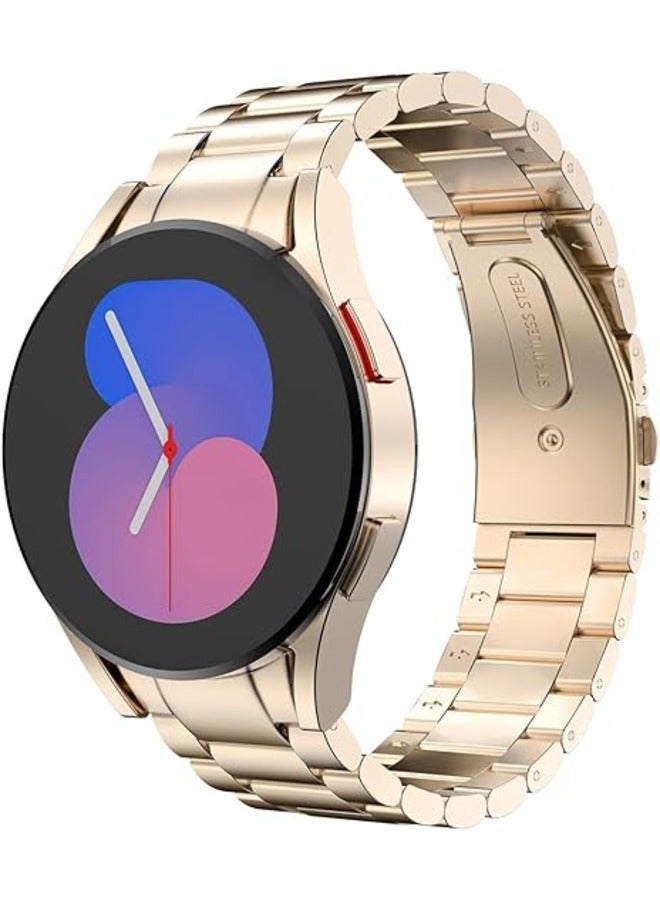ELTRAZONE Gold Stainless Steel Metal Band for Galaxy Watch - Compatible with 7FE, 6, 5, 4, 5 Pro, 6 Classic, and 4 Classic Models, No Gap Design - Image 1