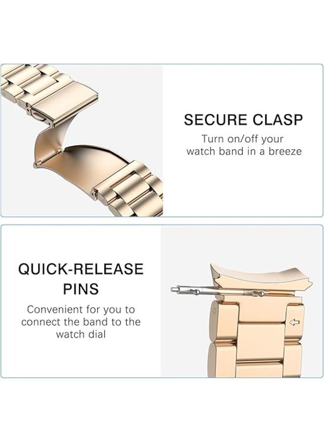 ELTRAZONE Gold Stainless Steel Metal Band for Galaxy Watch - Compatible with 7FE, 6, 5, 4, 5 Pro, 6 Classic, and 4 Classic Models, No Gap Design - Image 4