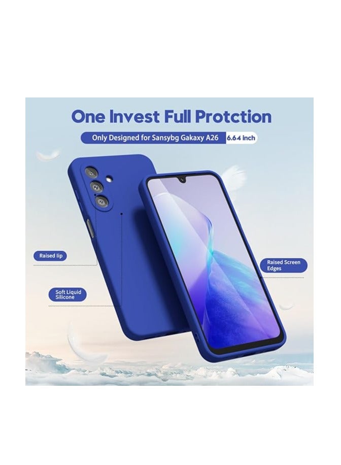 MIGOFAST Samsung Galaxy A26 5G Case Silicone Thin Slim Grip Soft Rubber Gel Protective Phone Case for Women Matte Plain Solid Color Aesthetic Cute Girly Case with Camera Cover Royal Blue - Image 2