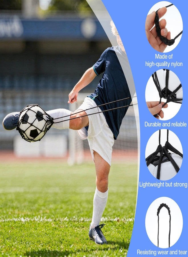 Elegaperma 2pcs Soccer Ball Net Kicker, Soccer Kick Trainer Net Fits Balls Size 3 4 5, Non-Elastic Football Kick Trainers for Footballs Lovers, Beginners, Black - Image 4