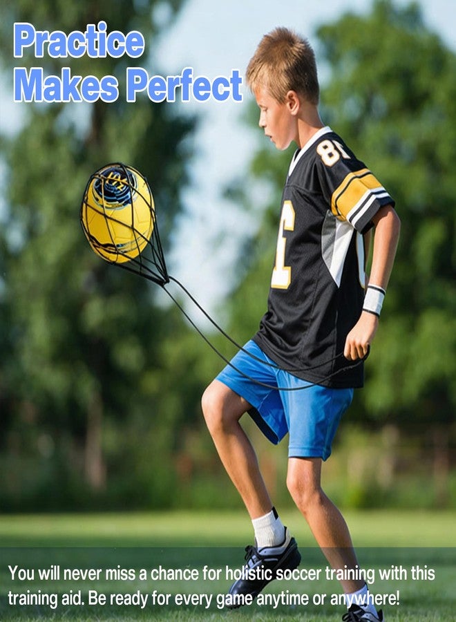 Elegaperma 2pcs Soccer Ball Net Kicker, Soccer Kick Trainer Net Fits Balls Size 3 4 5, Non-Elastic Football Kick Trainers for Footballs Lovers, Beginners, Black - Image 5