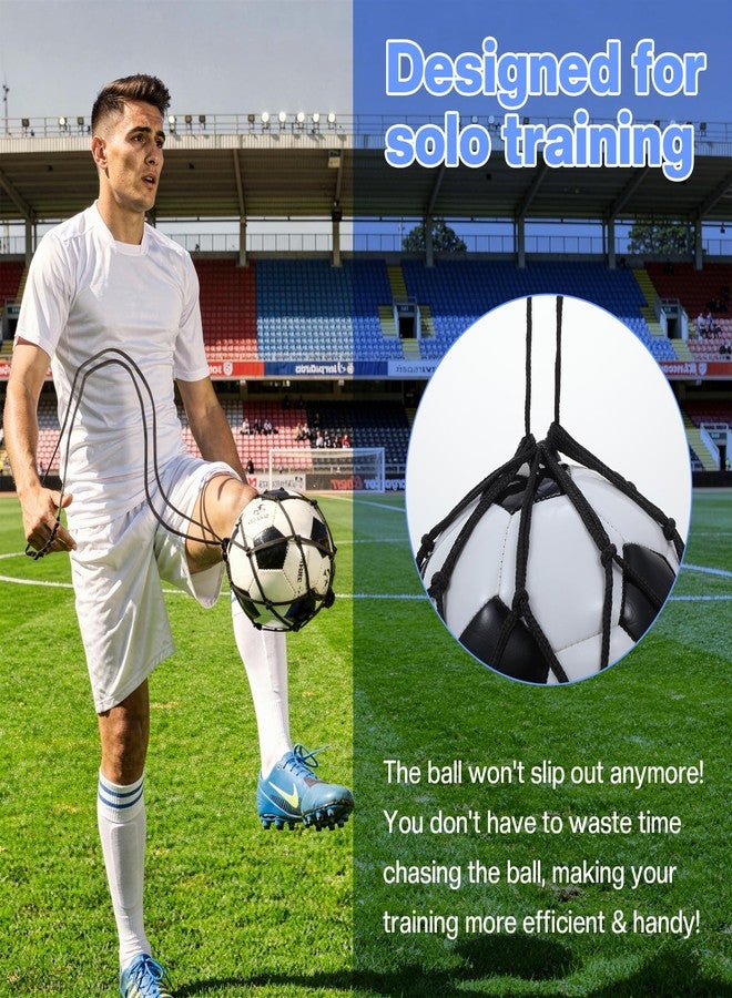 Elegaperma 2pcs Soccer Ball Net Kicker, Soccer Kick Trainer Net Fits Balls Size 3 4 5, Non-Elastic Football Kick Trainers for Footballs Lovers, Beginners, Black - Image 3
