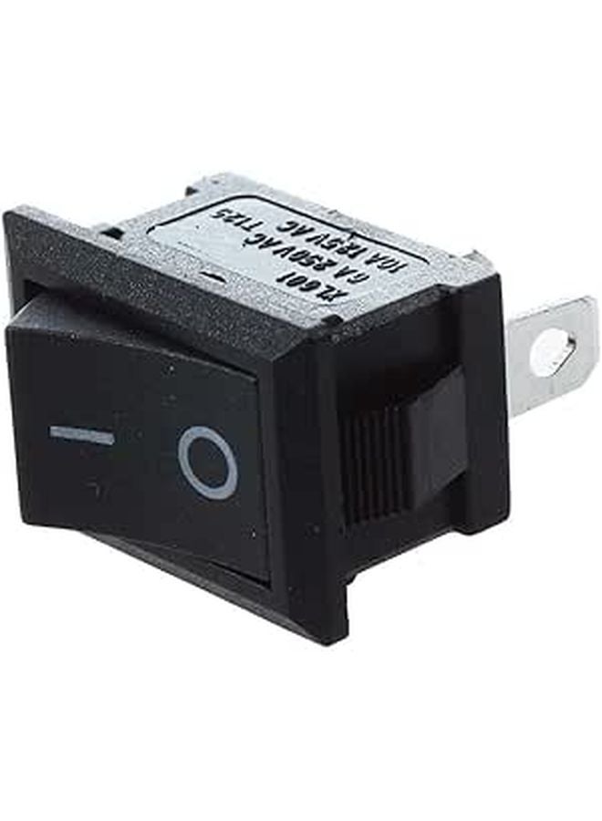 Black Rocker Switch 2 Pin ON OFF SPST Panel Mount 125VAC 6A 250VAC 3A - Image 1