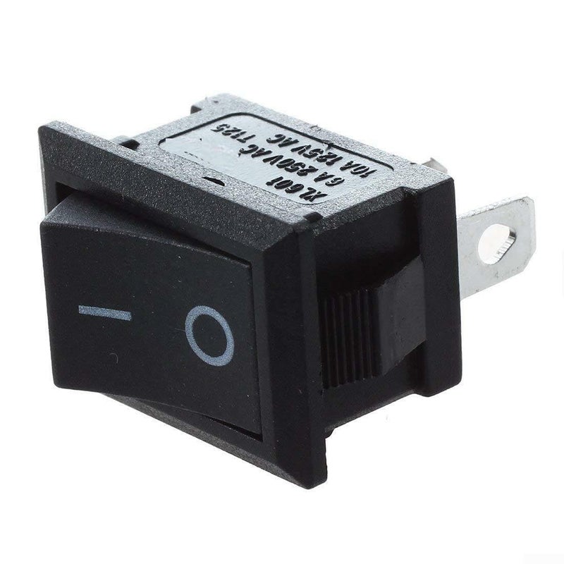 Black Rocker Switch 2 Pin ON OFF SPST Panel Mount 125VAC 6A 250VAC 3A - Image 2