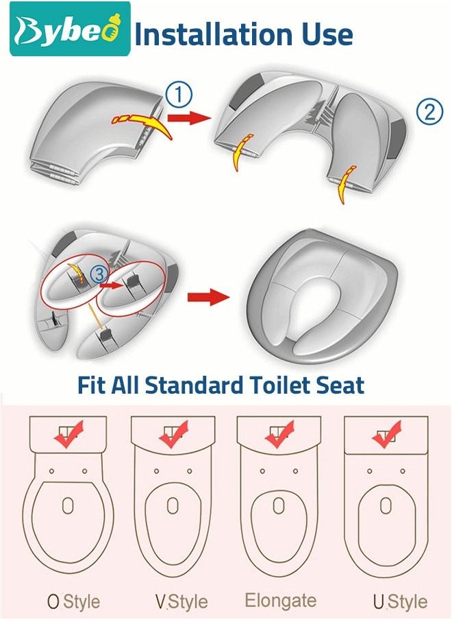 Bybeo - Foldable Portable Travel Potty Training Seat and 10 PCS Extra Large Toilet Seats Covers Disposable Waterproof for Boys Girls, Toddlers Potty Training in Public Restrooms - Image 1