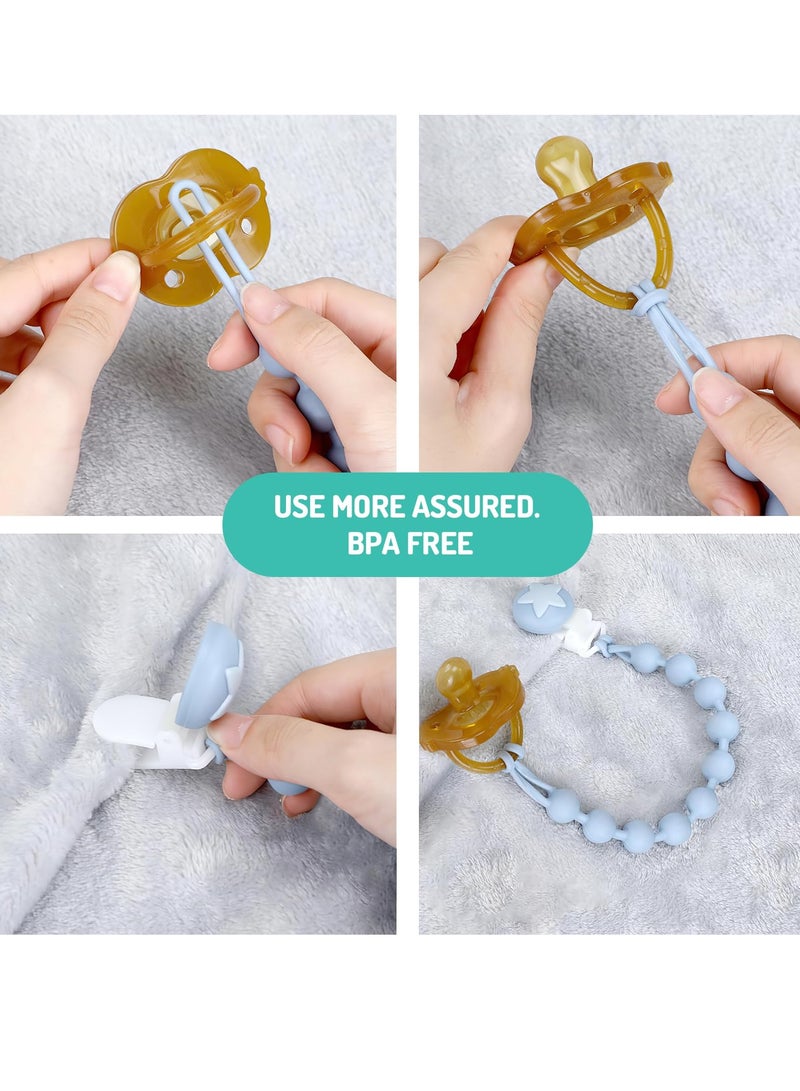 Silicone Pacifier Holder Clip, with Transparent Nipple Case, Pacifier Clip for Baby Boys and Girls, One Piece Design Pacifier Clip Holder, Shower, Newborn Gift (Green+Blue) - Image 4